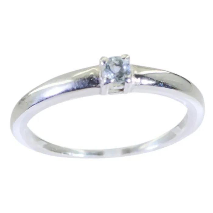 Blue Topaz Solitaire American 92.5 Silver Blue Gemstone Elegant Luxurious Ring Jewellery