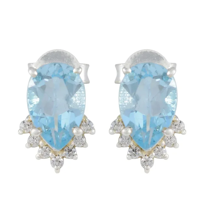 Blue Topaz Spanish Ying multiple Stud Blue 925 Silver Earring