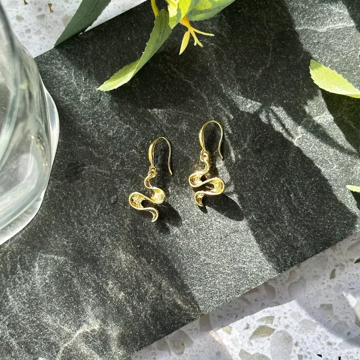Boho Shifting Waves Dangle Earrings, Abstract Ocean Wave Minimalist Drop Earrings, Mother’s Day Gift for Her, Available in Gold, Silver, Rose Gold