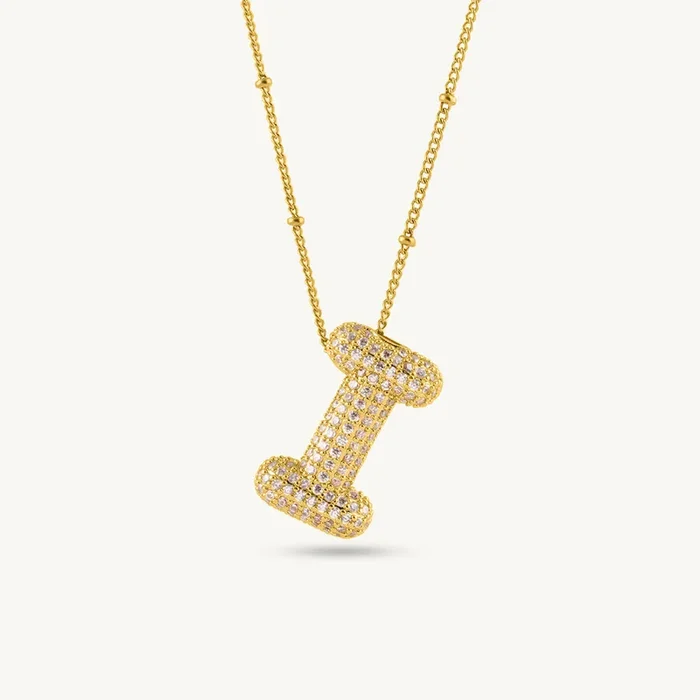 Bold Initial “I” Pendant Necklace