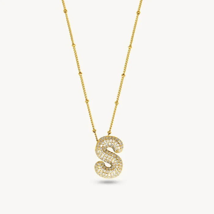 Bold Initial “S” Pendant Necklace