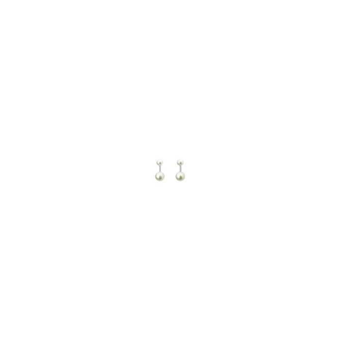 Boucles d’oreilles Claverin Le Jonc en or blanc et perles blanches BORO001 – Lepage
