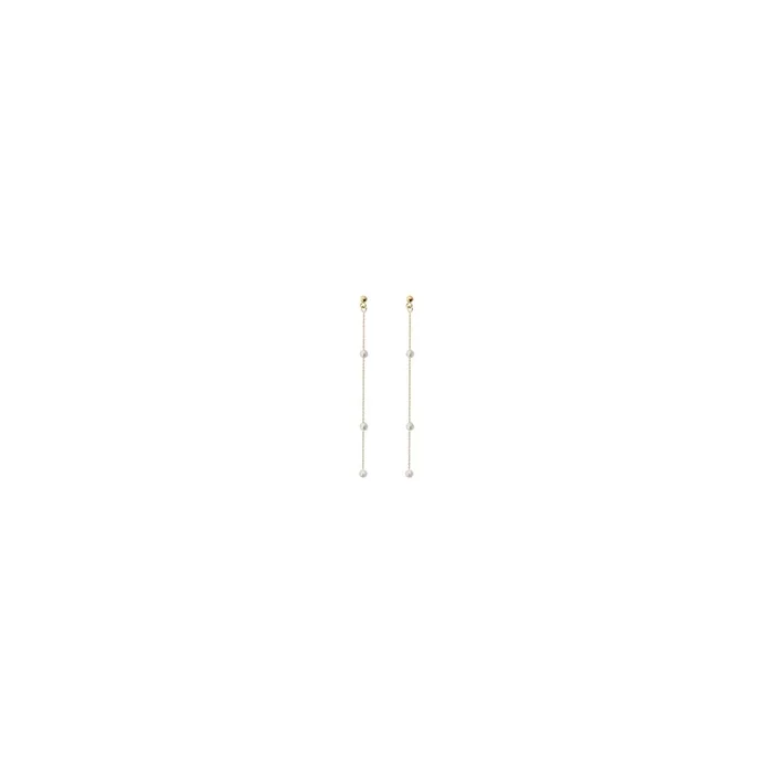 Boucles d’oreilles Rosary en or jaune et perles blanches – Lepage