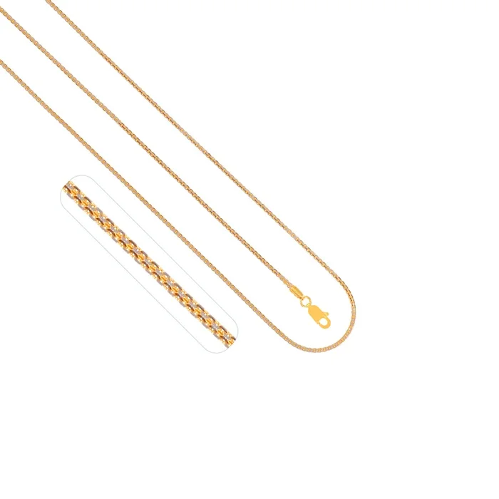Box Two tone 18″ Chain in 22K Gold