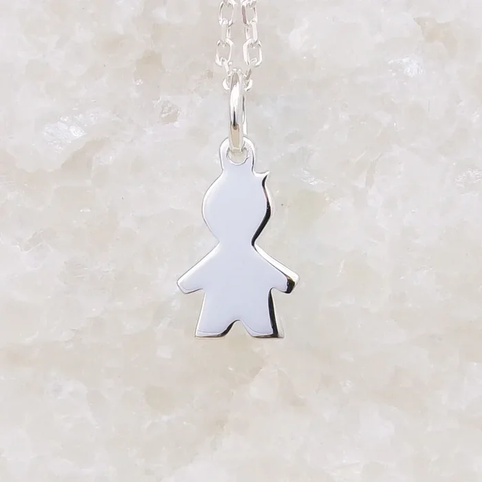 Boy silhouette Charm 15mm sterling silver