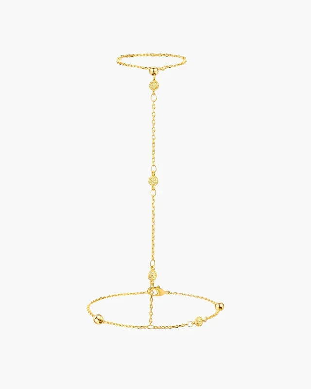 Bracciale a catena per mano con moneta Golden Hojas