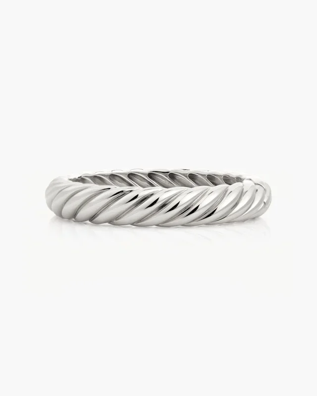 Bracciale rigido intrecciato Chunky argento