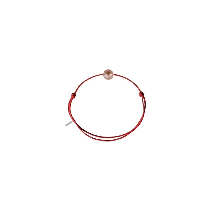 Bracelet Claverin cordon rouge corail Simply perle rose BRCR001ROUC – Lepage