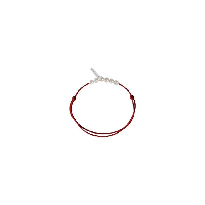 Bracelet Claverin cordon rouge passion Mini 6 little treasures perles blanches BRC6P001ROUP – Lepage