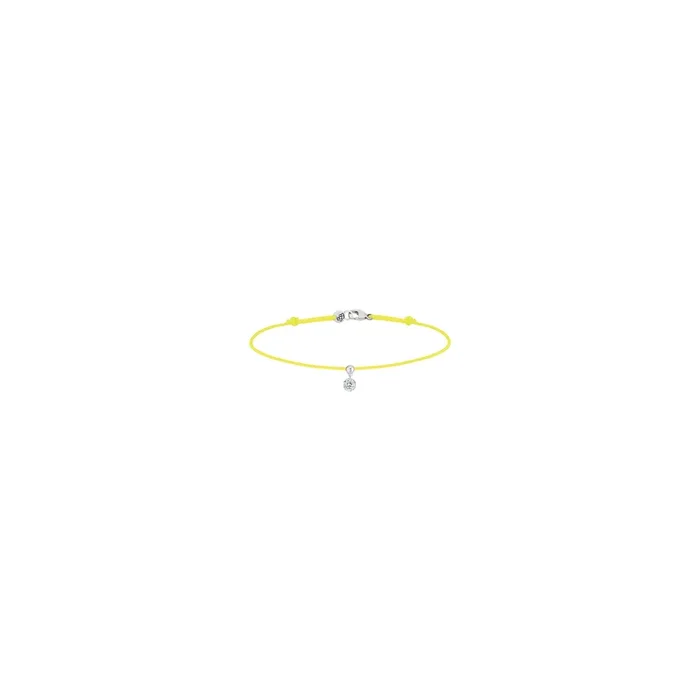 Bracelet cordon La Brune et La Blonde jaune en or blanc et diamant 0,15 carat