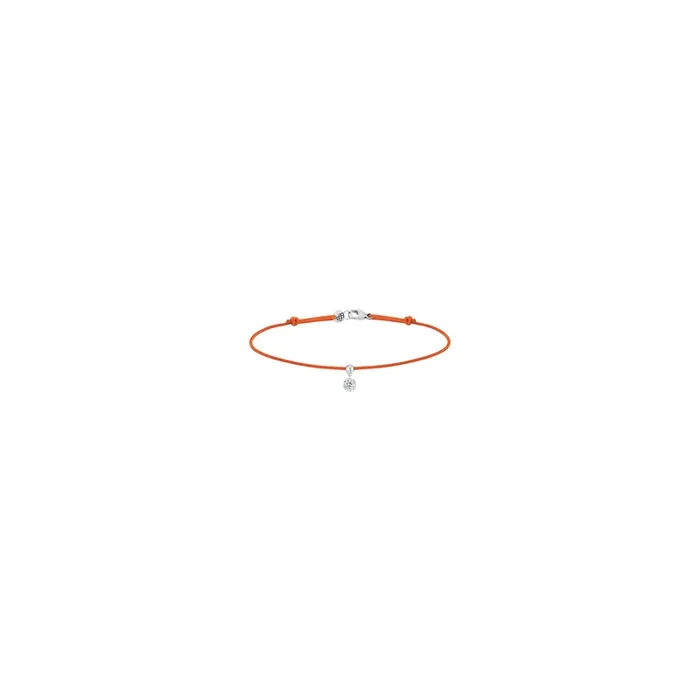 Bracelet cordon La Brune et La Blonde orange en or blanc et diamant 0,15 carat