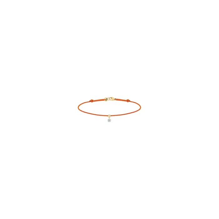 Bracelet cordon La Brune et La Blonde orange en or jaune et diamant 0,10 carat