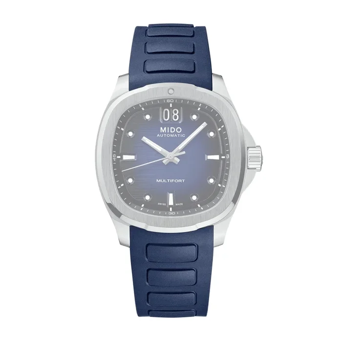Bracelet Mido Multifort TV blue rubber 40 mm M603018728 – Lepage