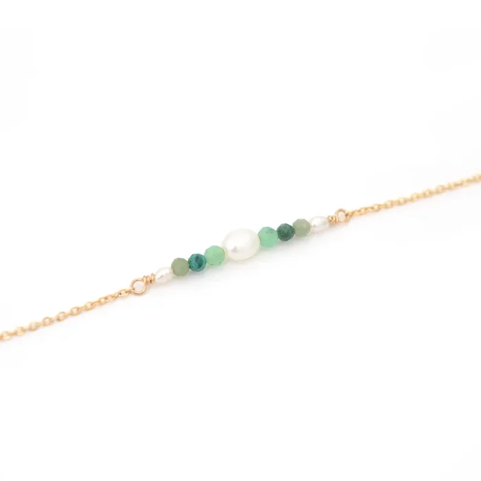 Bracelet (or laminé 585/1000) – Manille (vert)
