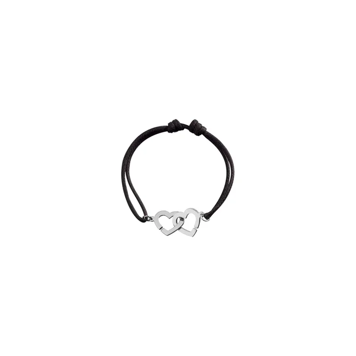 Bracelet sur cordon dinh van Double Coeurs R12 en or blanc – Lepage