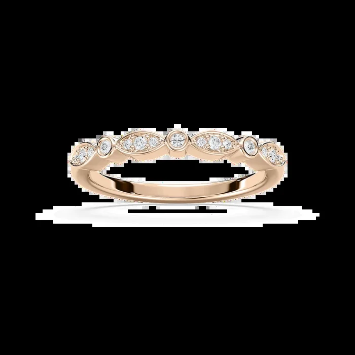 Bria 1/8 ctw Round Lab Grown Diamond Bezel Set Stackable Band