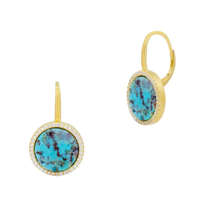 Brooklyn Aqua Azure Leverback Earrings