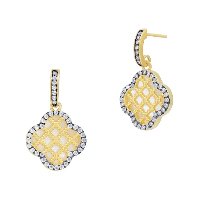 Brooklyn Mosaic Criss Cross Clover Earrings