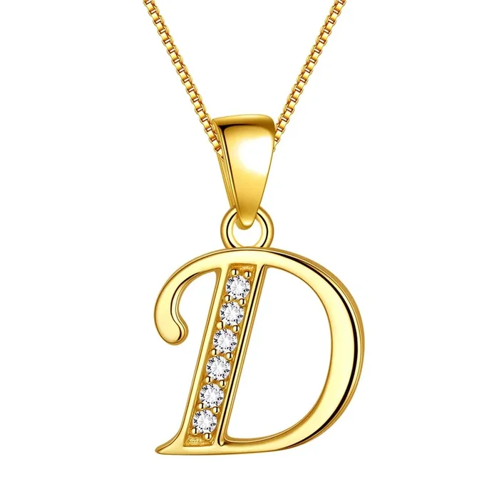 Buchstabe D Initial Halsketten Anhänger Damen Herren Namensschmuck Geschenk 925 Silber