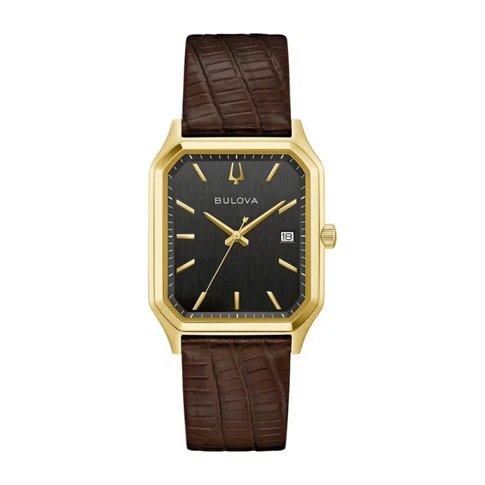 Bulova Black Dial Leather Strap. 97B235