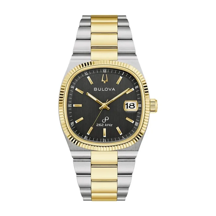 Bulova Black Dial Stainless Steel Bracelet Super Seville. 98B458