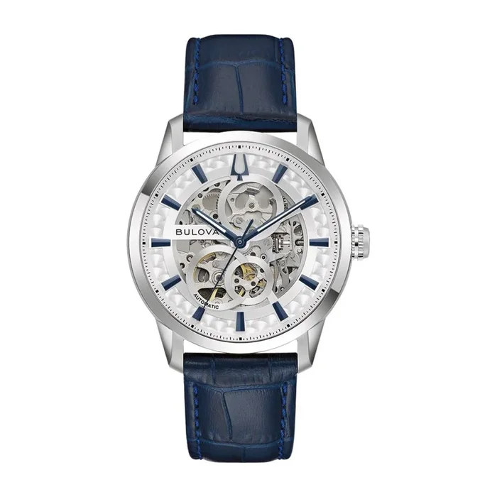 Bulova Silvertone Dial Leather Strap Sutton. 96A330