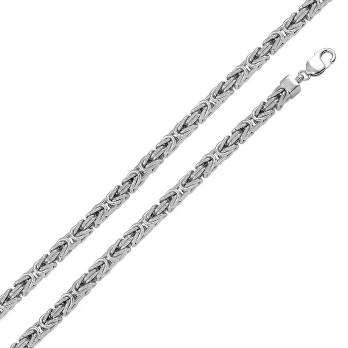 Cadena bizantina hueca de plata de ley 925 rodiada de 7,8 mm – CHHW111 RH