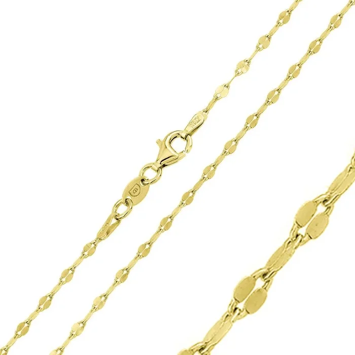 Cadena Confeti Plana Plata 925 Bañada En Oro 2mm – CH356 GP