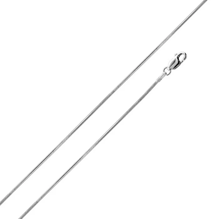 Cadena de serpiente de ocho lados de plata de ley 925 rodiada 0.25, 1 mm – CH131 RH