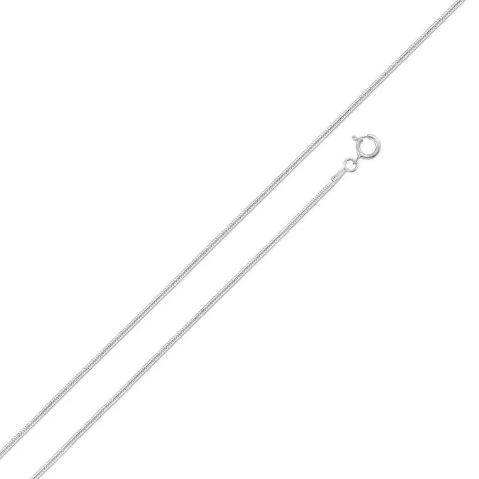 Cadena de serpiente redonda de plata de ley 925 rodiada, 0.25 mm – CH128 RH
