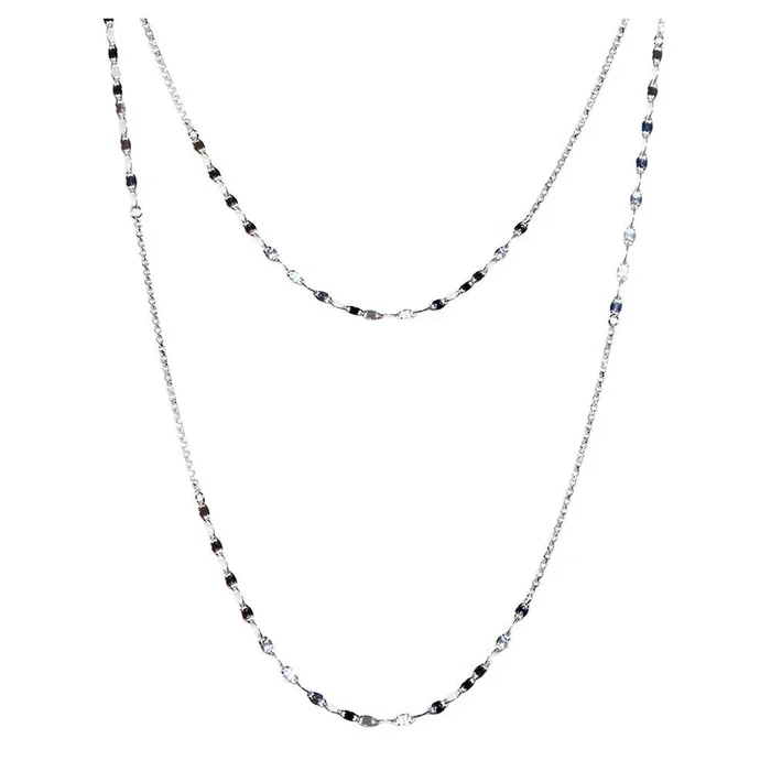Cadena doble de plata de ley 925 rodiada – ARN00039RH