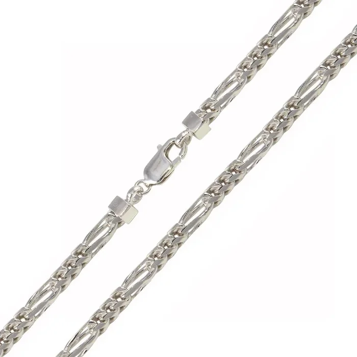 Cadena o pulsera Figaro Franco de plata de ley 925 rodiada de 5 mm – CH942 RH