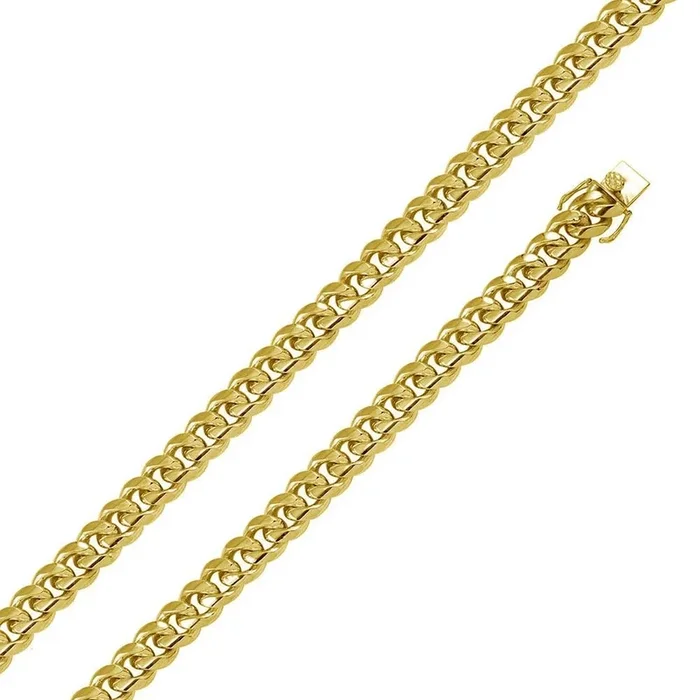 Cadena o pulsera Miami Cuban 400 de plata de ley 925 bañada en oro con cierre de caja de 12,8 mm – CH445 GP