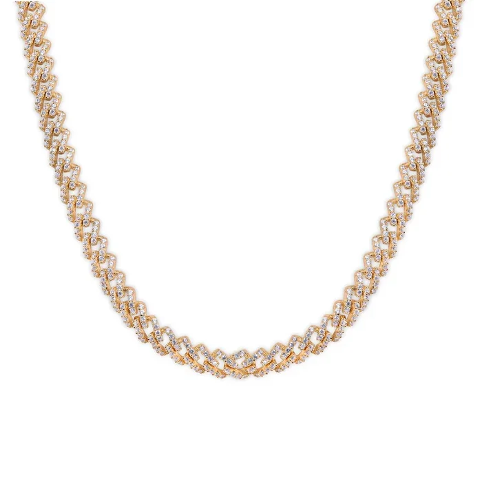 Cadena o pulsera Monaco de plata de ley 925 bañada en oro de 5,5 mm con incrustaciones de circonitas – GMN00212GP | GMB00129GP