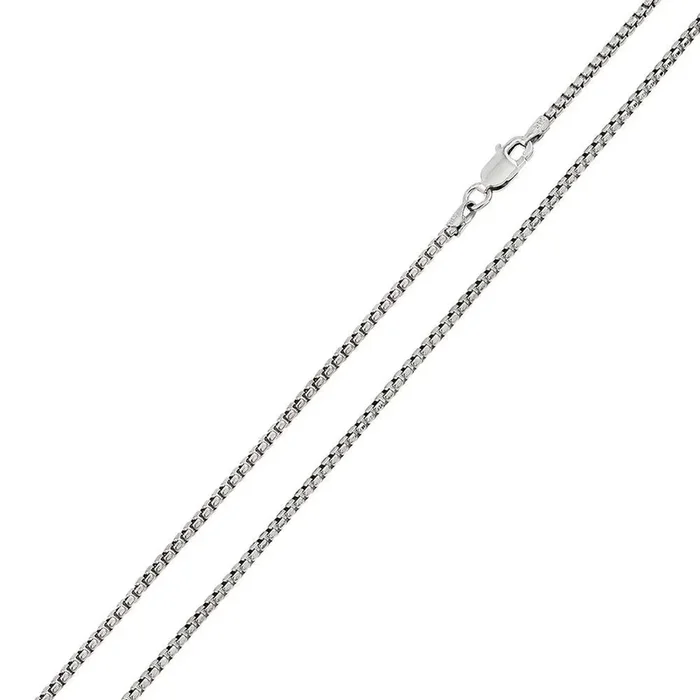 Cadena redonda de plata de ley 925 rodiada con caja 035 de 1,7 mm – CH216 RH