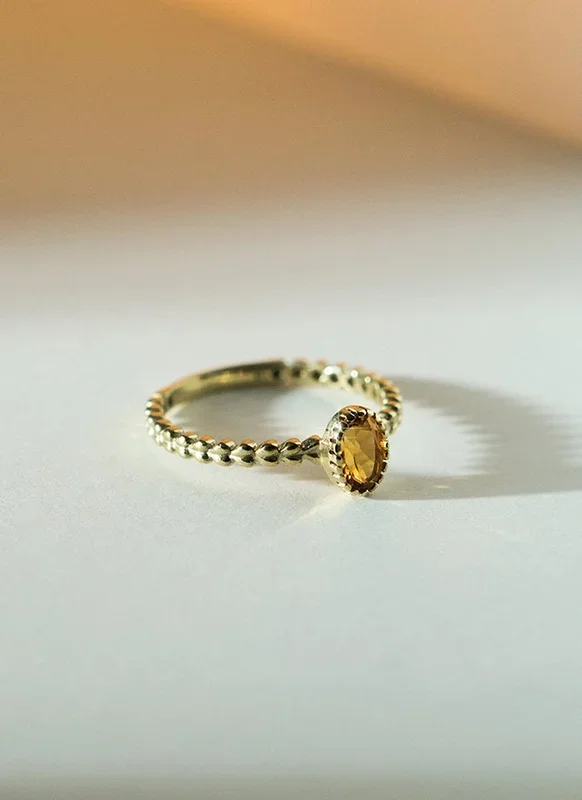 Caes citrien november birthstone ring 14k goud