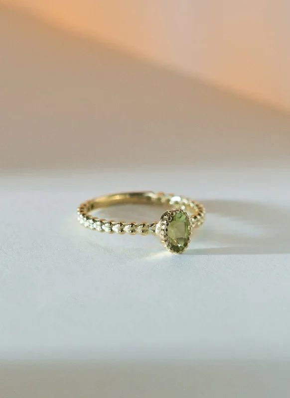 Caes peridot augustus birthstone ring 14k goud