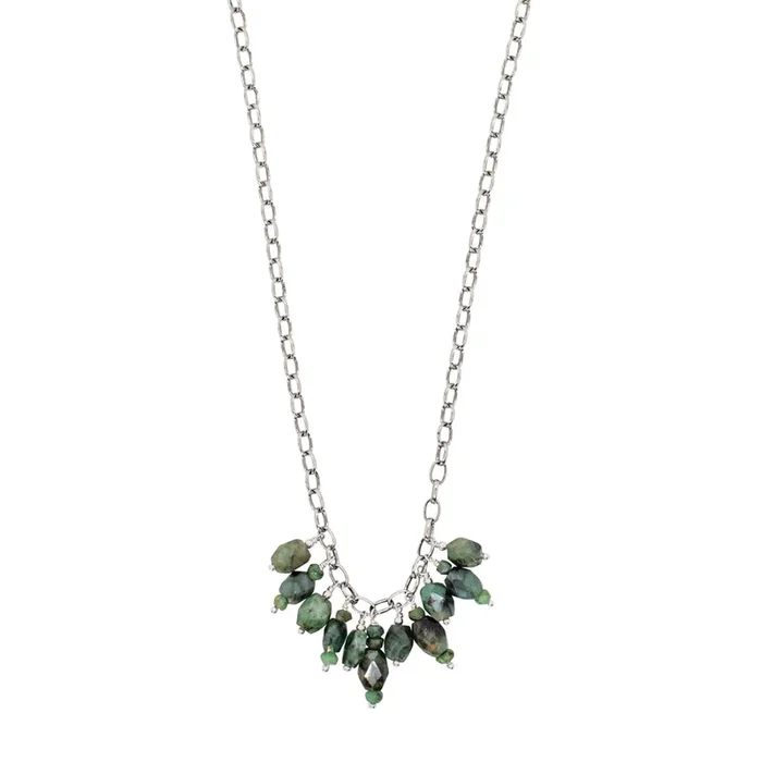 Cairn Necklace in Natural Emerald