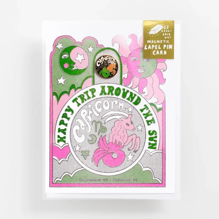 Capricorn – Lapel Pin Card