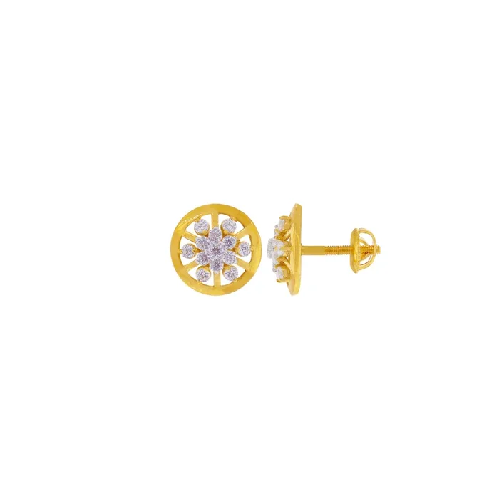 Captivating Earrings with CZ in 22K Gold