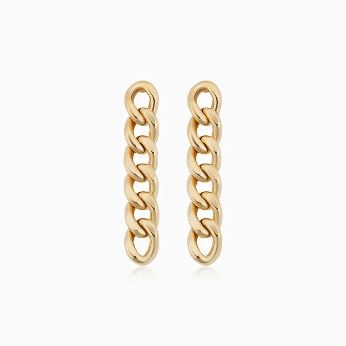 Carmine Curb Drop Earrings