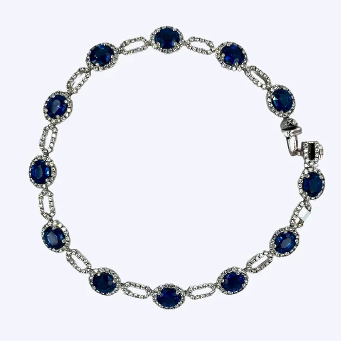 Carson Diamond and Sapphire Tennis Bracelet