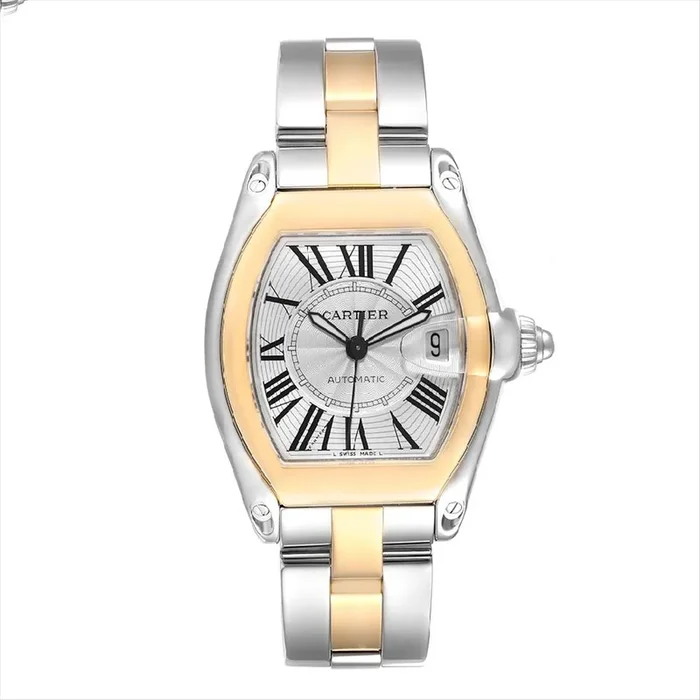 Cartier Ladies Roadster “Discontinued” Quartz Watch in 18-Karat Gold Stainless Steel