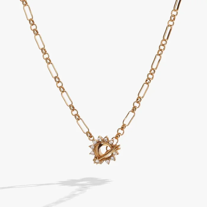 Celestial Moon & Shooting Star Toggle Necklace