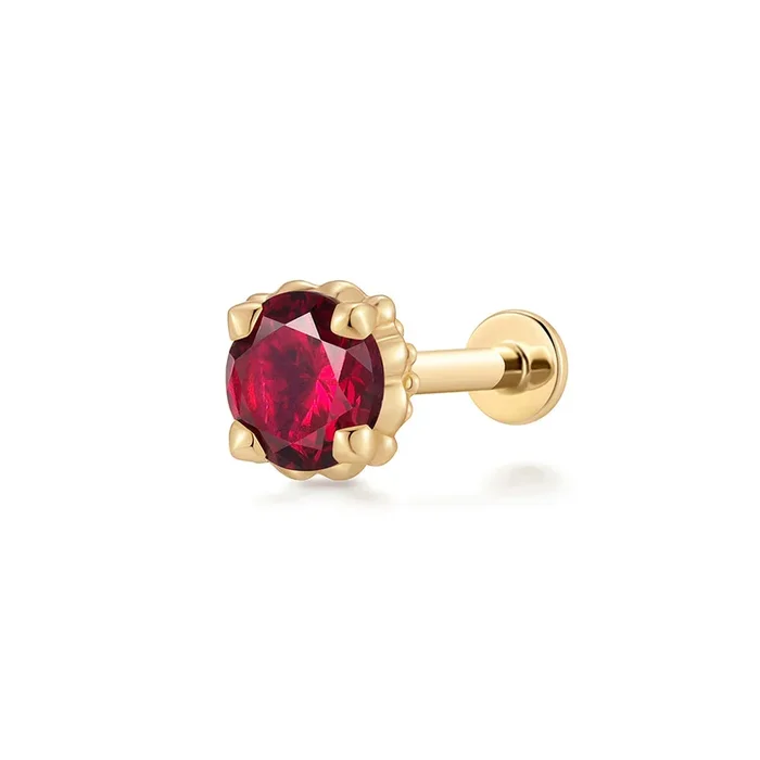 CHARLI | Lab Grown Ruby Threaded Flatback