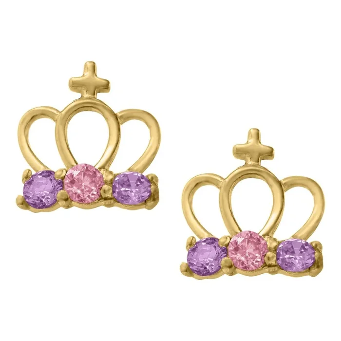 Children’s 14k Crown Stud Earrings