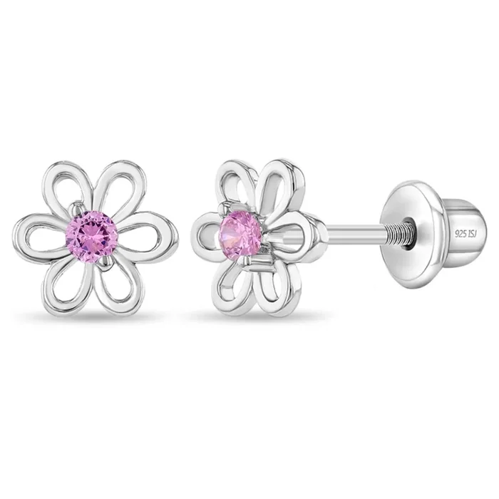 Children’s Spring CZ Flower Baby Earrings