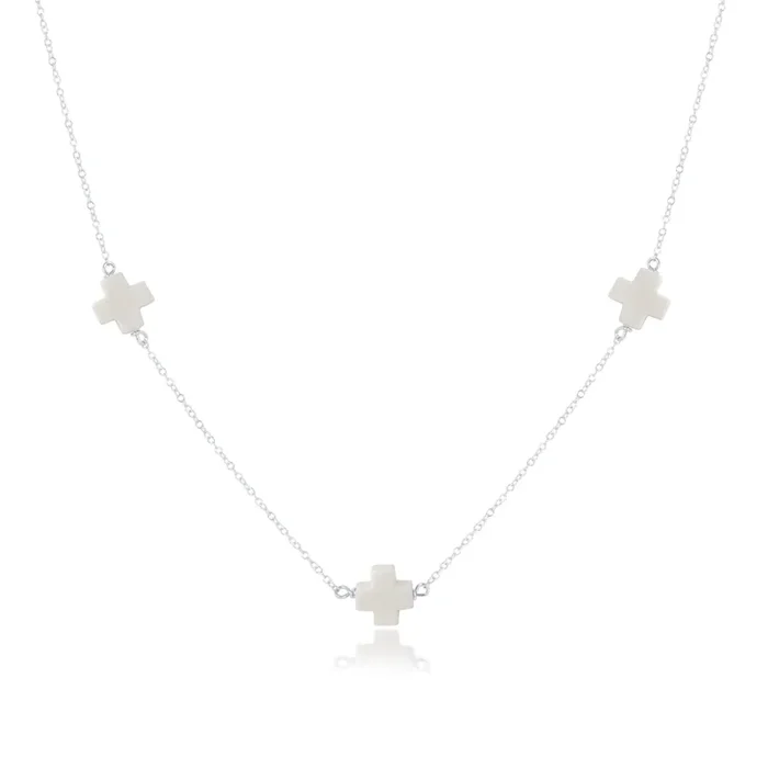Choker Simplicity Chain Sterling – Signature Cross Off-White