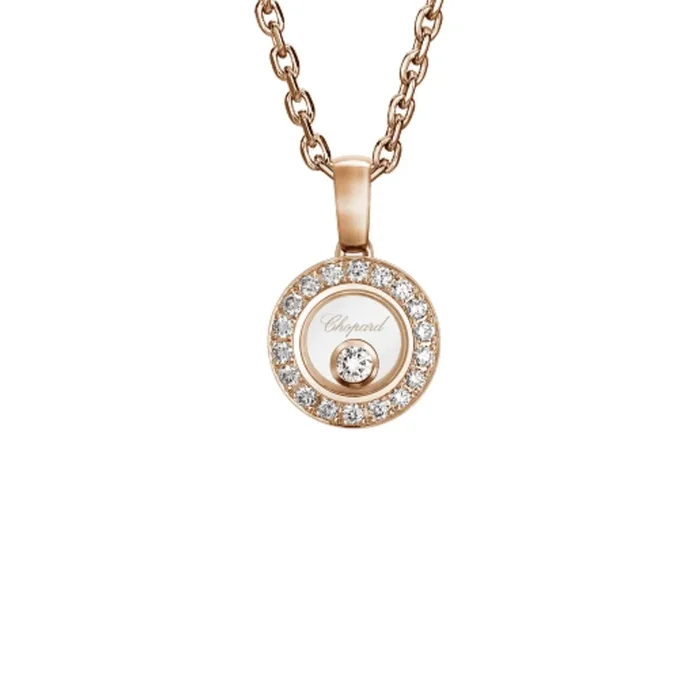 Chopard Happy Diamonds pendant in rose gold and diamonds- Lepage