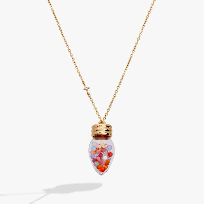 Christmas Light Bulb Shaker Necklace